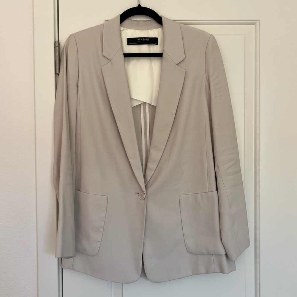Zara cream color super soft blazer 🩷